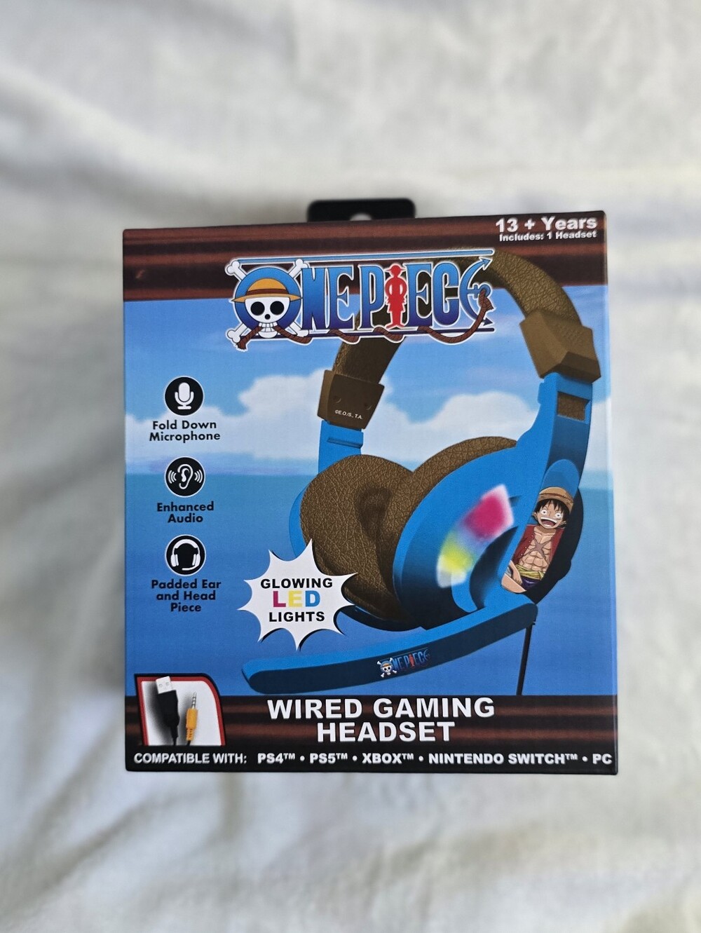 ​ONE PIECE LED Gaming Headset Wired Multi-Compatible Headphones for PS5 Xbox PC